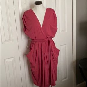 Anthropologie Coral Wrap Dress
